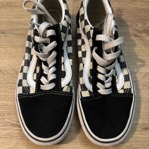 Vans Old Skool Black and Cream Checkered Sneakers